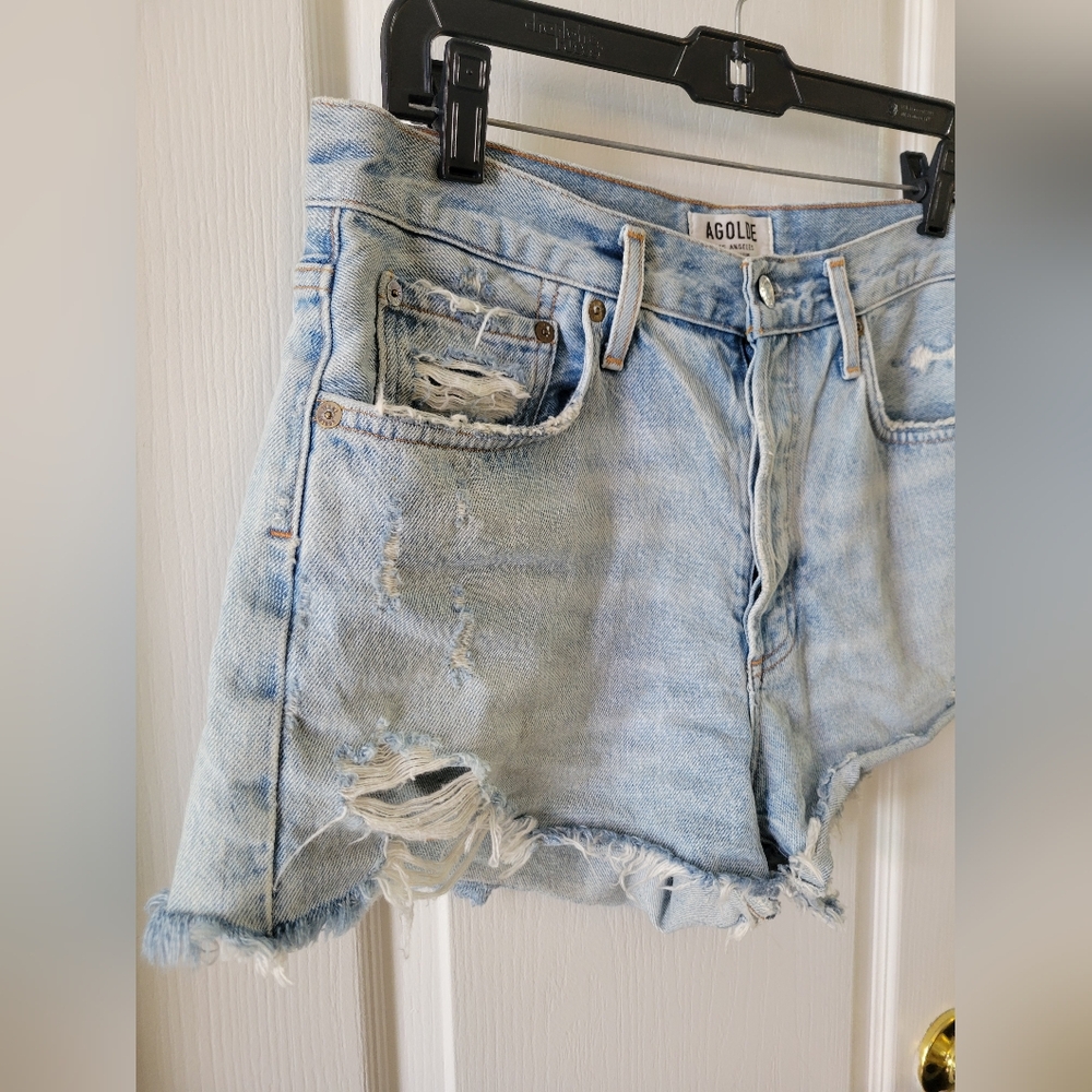 AGOLDE Parker Vintage Cut Off Shorts Swapmeet Distressed Button Fly Size 29 - Picture 2 of 11